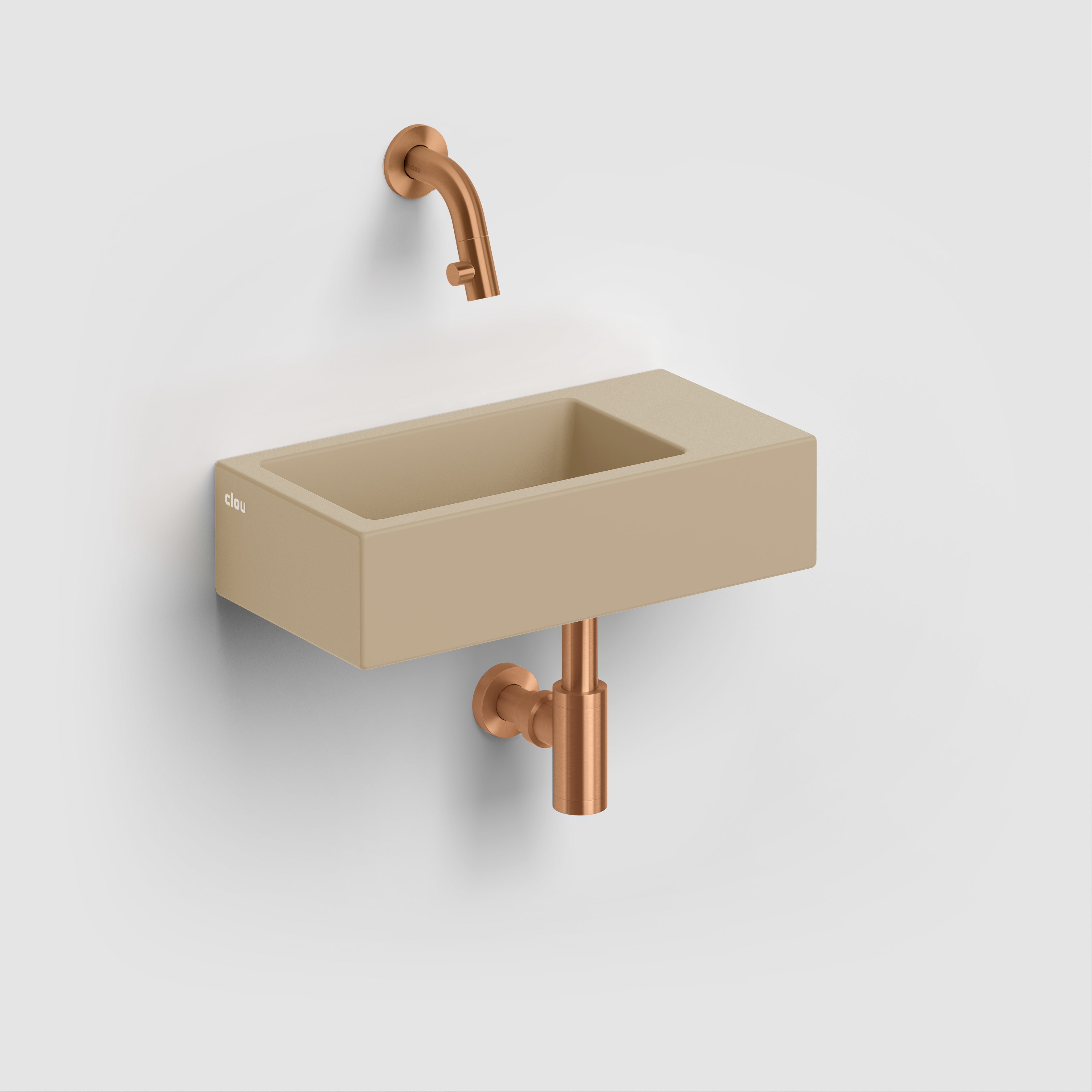 Clou Flush 3 fontein 36cm zonder kraangat rechts mat mosterd ker